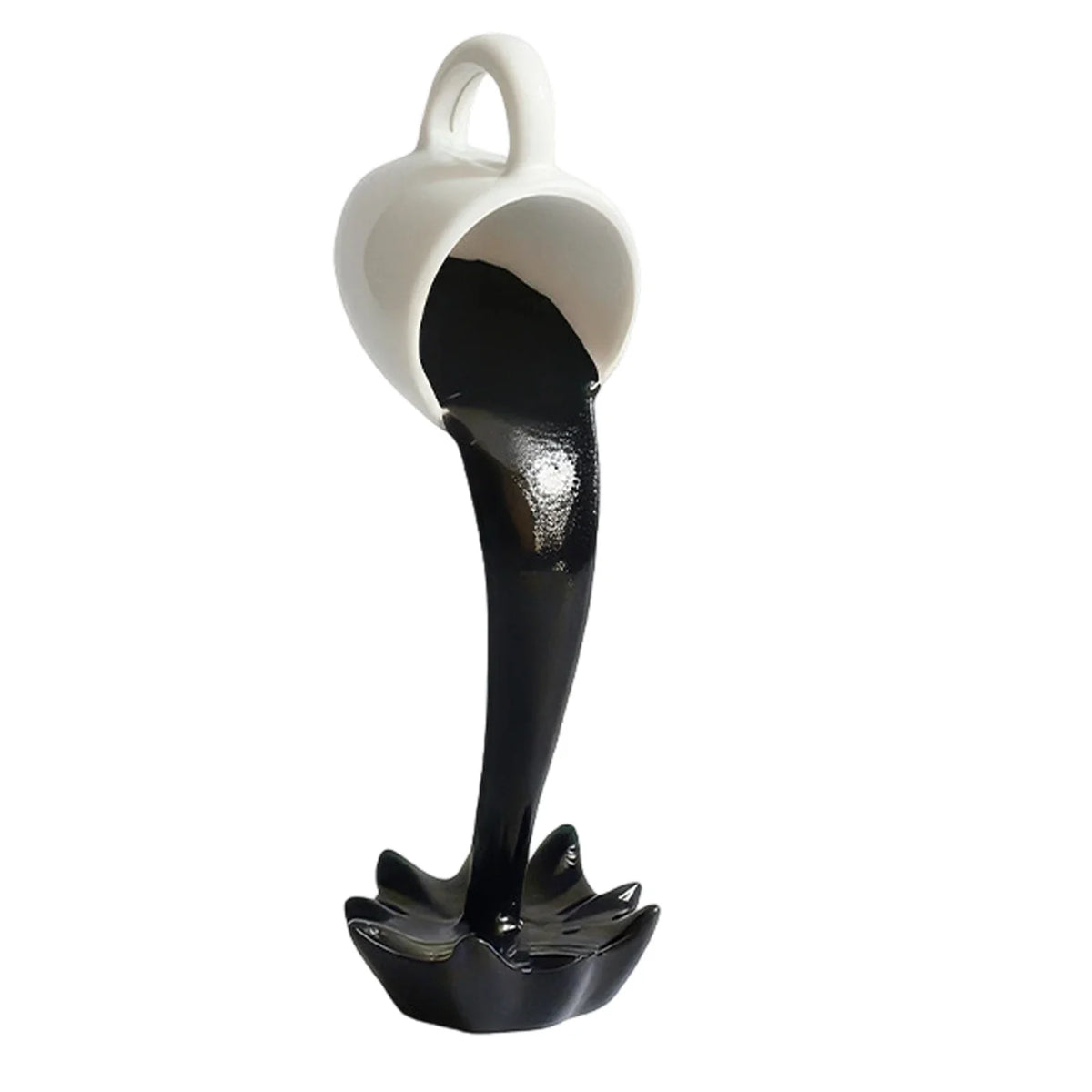 Floating Spilling Coffee Cup Sculpture Kitchen Decoration Spilling Magic Pouring Splash Creative Desktop Decor Home Decoration